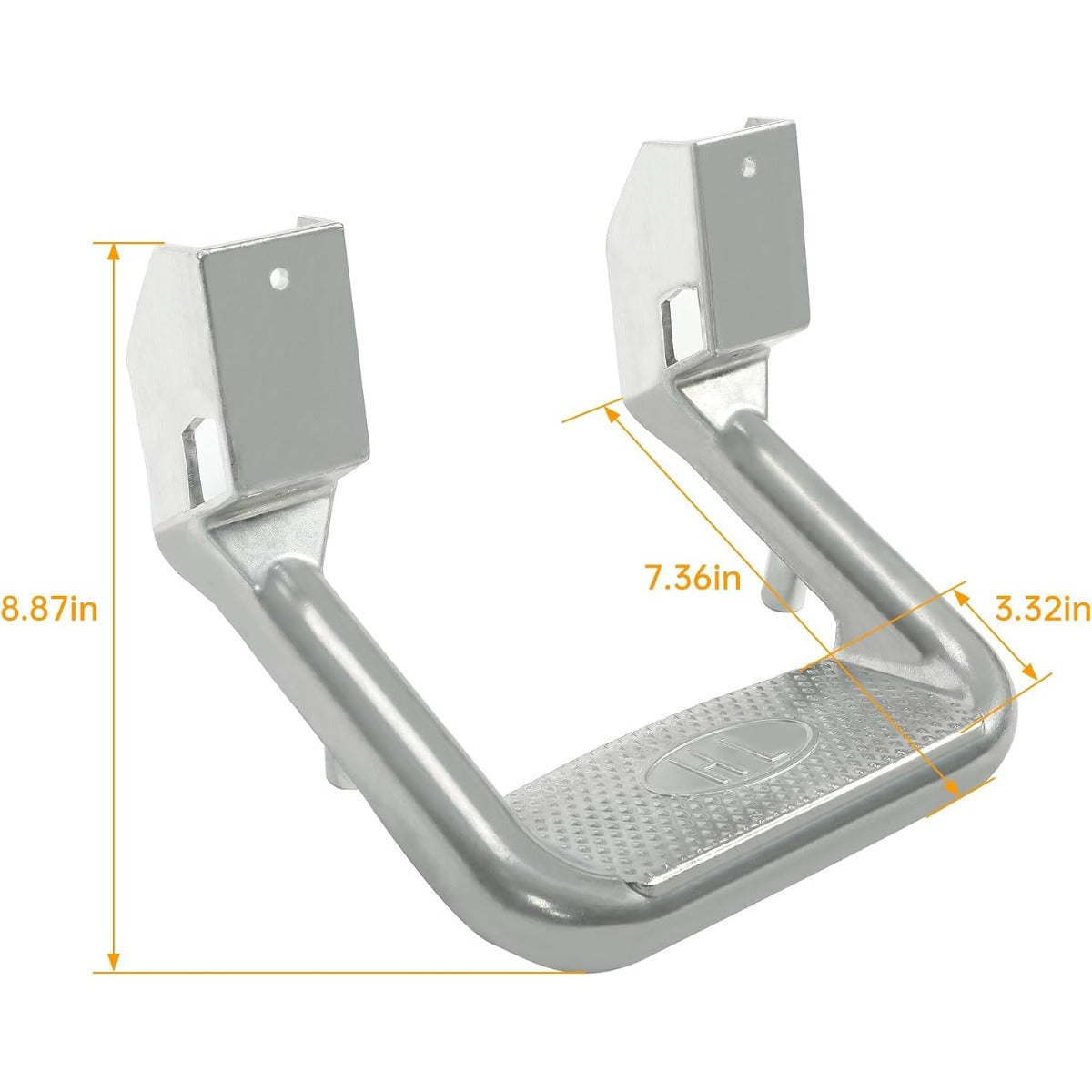 2Pcs Silvery Aluminum Side Step Compatible with Chevy Chevrolet GMC Ford Isuzu Mitsubishi Dodge Jeep Nissan Toyota Mazda Side Hoop Step Polishing