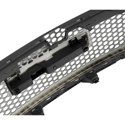 Front Upper Grille & Lower Grill & Molding Compatible with 2007-2013 GMC Sierra 1500 Denali Front Bumper Center Hood Grill Painted Gloss Black 3PCS