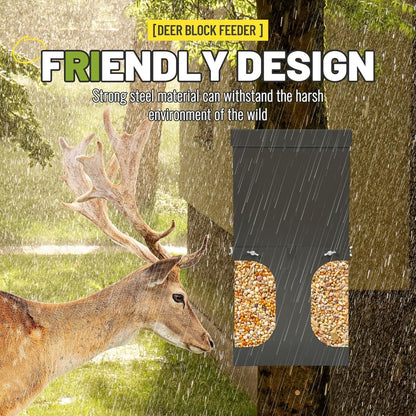 Kojem Steel Deer Block Feeder Hanging Holds Salt Mineral Supplement Feed