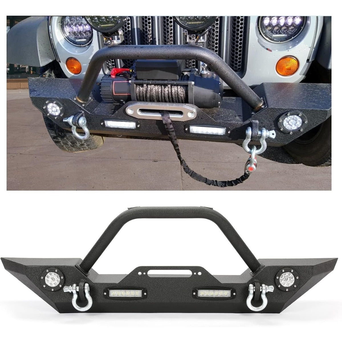 KUAFU Bumper Compatible with Wrangler JK Unlimited JL Gladiator JT