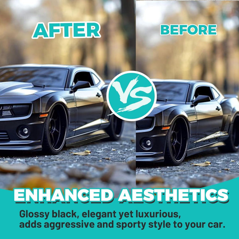 KUAFU Side Skirts Compatible with 2010-2015 Chevy Camaro LT LS SS Model Rocker Panels Guard Extension Body Kit PP - Glossy Black LYAP-722-1