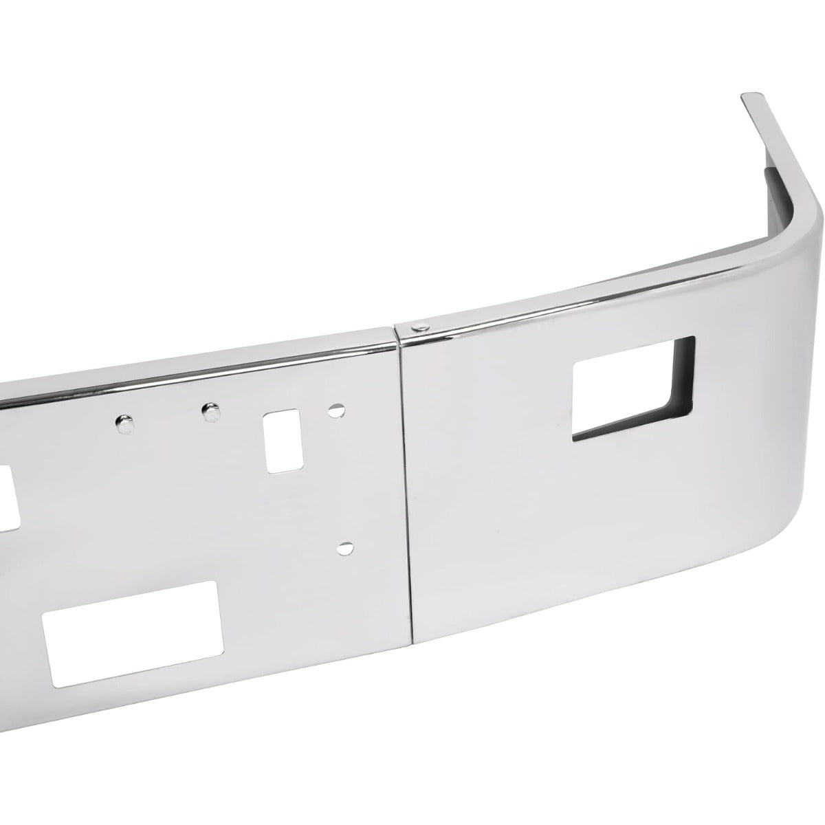 ALMULOO Front Bumper 3Pcs w/Tow, Vent, Fog Light Cut-outs