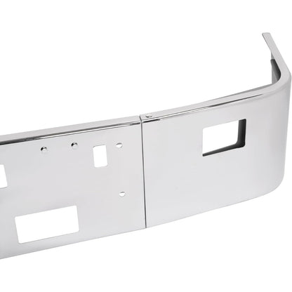 ALMULOO Front Bumper 3Pcs w/Tow, Vent, Fog Light Cut-outs
