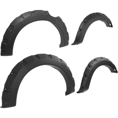 6.1' Beds Fender Flares Compatible with 2019-2023 Ford Ranger Pocket Rivet Fender Flares Plastic(PP) Textured Black 4 Pcs