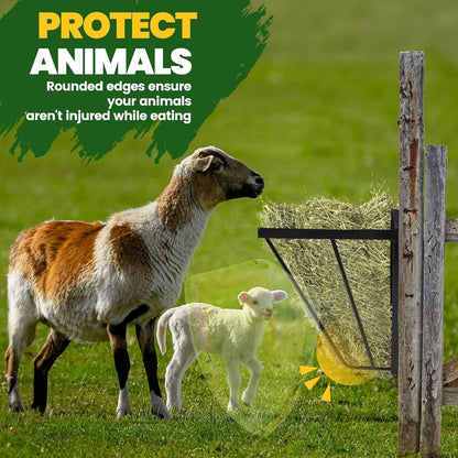 KUAFU Hay Feeder Goat Wall Mount Sheep Hay Rack Horses Feeding Trough Gallo