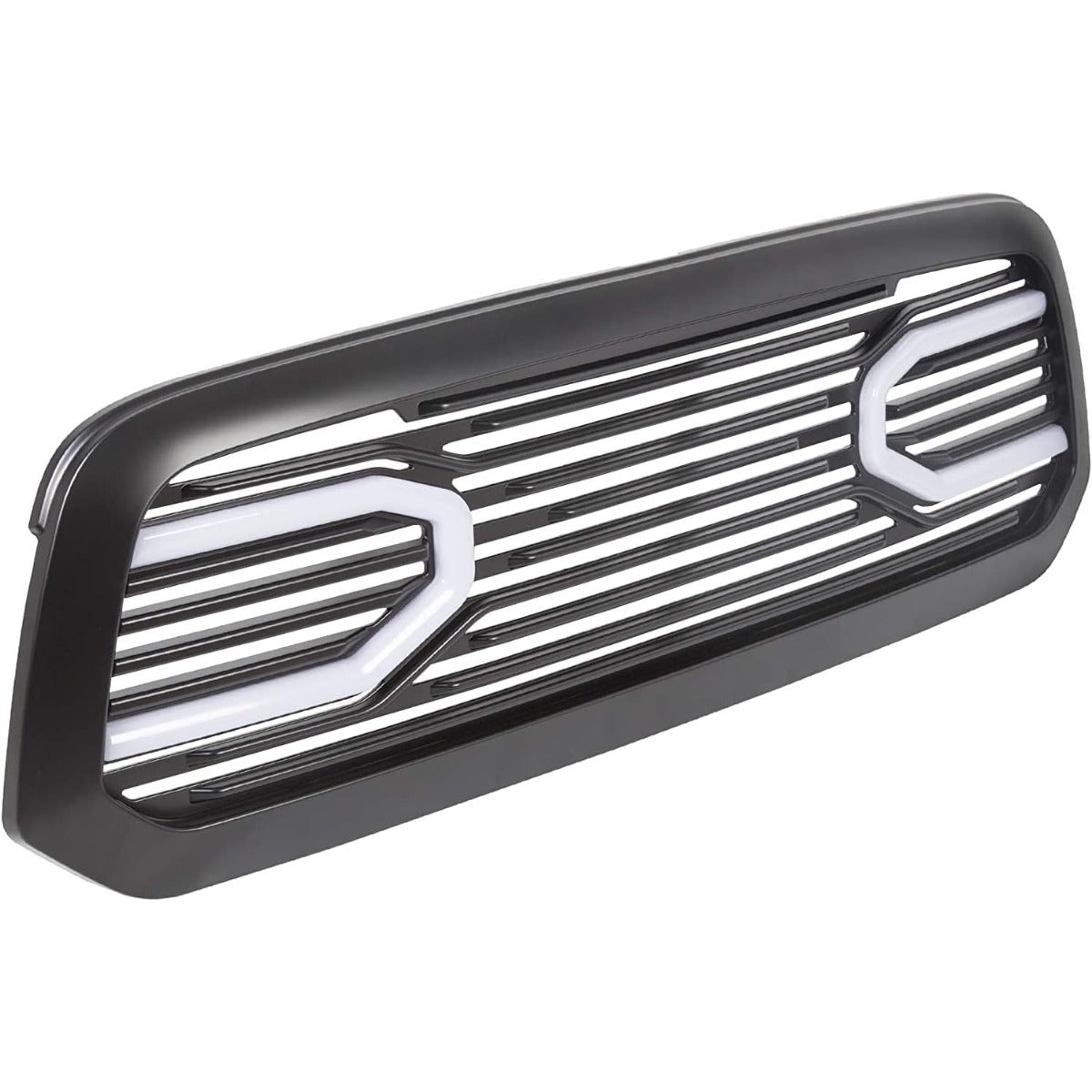 Front Grill Compatible With 2015-2018 Dodge RAM 1500 2019-2021 Ram 1500 Classic(Black W/Light) Big Horn Bumper Grille Replacement Shell