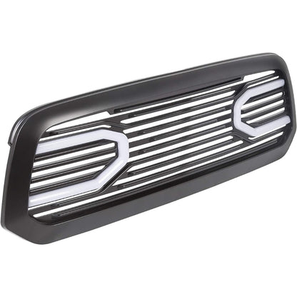 Front Grill Compatible With 2015-2018 Dodge RAM 1500 2019-2021 Ram 1500 Classic(Black W/Light) Big Horn Bumper Grille Replacement Shell