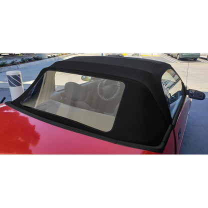 Convertible Soft Top for 1990-1993 Geo Metro/Suzuki Swift/Pontiac Firefly, Soft Roof Replacement with Clear Plastic Window, Premium Grade Black Sailcloth Vinyl