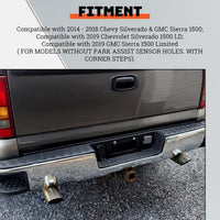 Load image into Gallery viewer, Rear Step Bumper Assembly Compatible with 2014-2019 Chevy Chevrolet Silverado &amp; GMC Sierra 1500 Chrome Replacement for GM1103176 GM1103175 (W/O Sensor Holes W/Conner Step Hole) LYAM-365S-1
