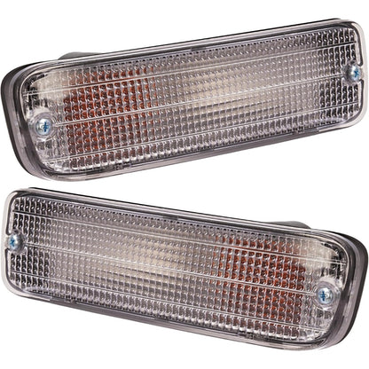 HECASA Pair Front Bumper Turn Signal Light Compatible with 95-97 Toyota Tacoma 4WD/98-00 Toyota Tacoma DLX RWD Replacement for TO2531122 TO2530122 Turn Signal Lamp Driver & Passenger Side Clear Lens