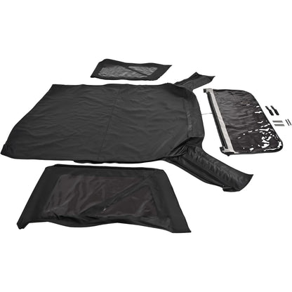 Replacement Soft Top  for  2010-2018 Jeep Wrangler JK 2-Door with Removable Side and Tinted Window, Black Premium Sailcloth Vinyl Soft Roof Cover