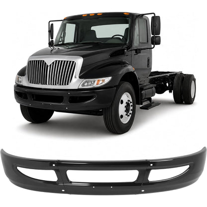 ALMULOO Front Bumper Heavy Duty Steel Compatible with 2002-2015 International 4200 4300 4400 Base 2008-2014 8600 TranStar Base 2013 Durastar Base Replacement for 3664017C3 Powder Coated Black