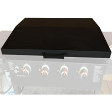 36 inch Hinged Lid Cover Compatible with Blackstone Griddle Grill Lid Hard Cover with Rear Grease Collection Powder Coated Black LYOM-018-B