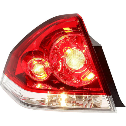 KUAFU Tail Light Left w/Bulb Compatible with 2006-2013 Chevrolet Impala 2014-2016 Chevrolet Impala Limited Tail Lamp Replacement for 25971597 GM2800193 Plastic Red Lens