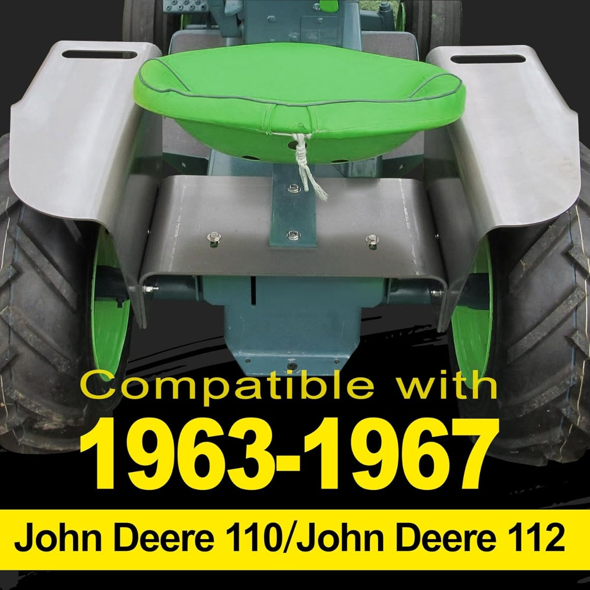 Fender System Kit Compatible with 1963-1967 John Deere 110 112 Round Fender Lawn/Garden Tractors Steel Anti-Rust Oil