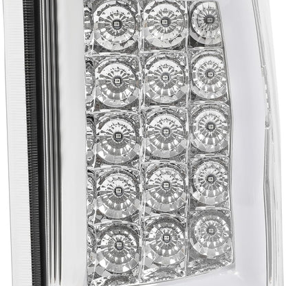 ALMULOO Pair LED Tail Light Compatible with 07-13 GMC Sierra 1500 & 07-14 GMC Sierra 2500HD 3500HD Replacement for GM2800208 GM2801208 Rear Lamp Clear Lens Chrome Housing Plastic Left&Right