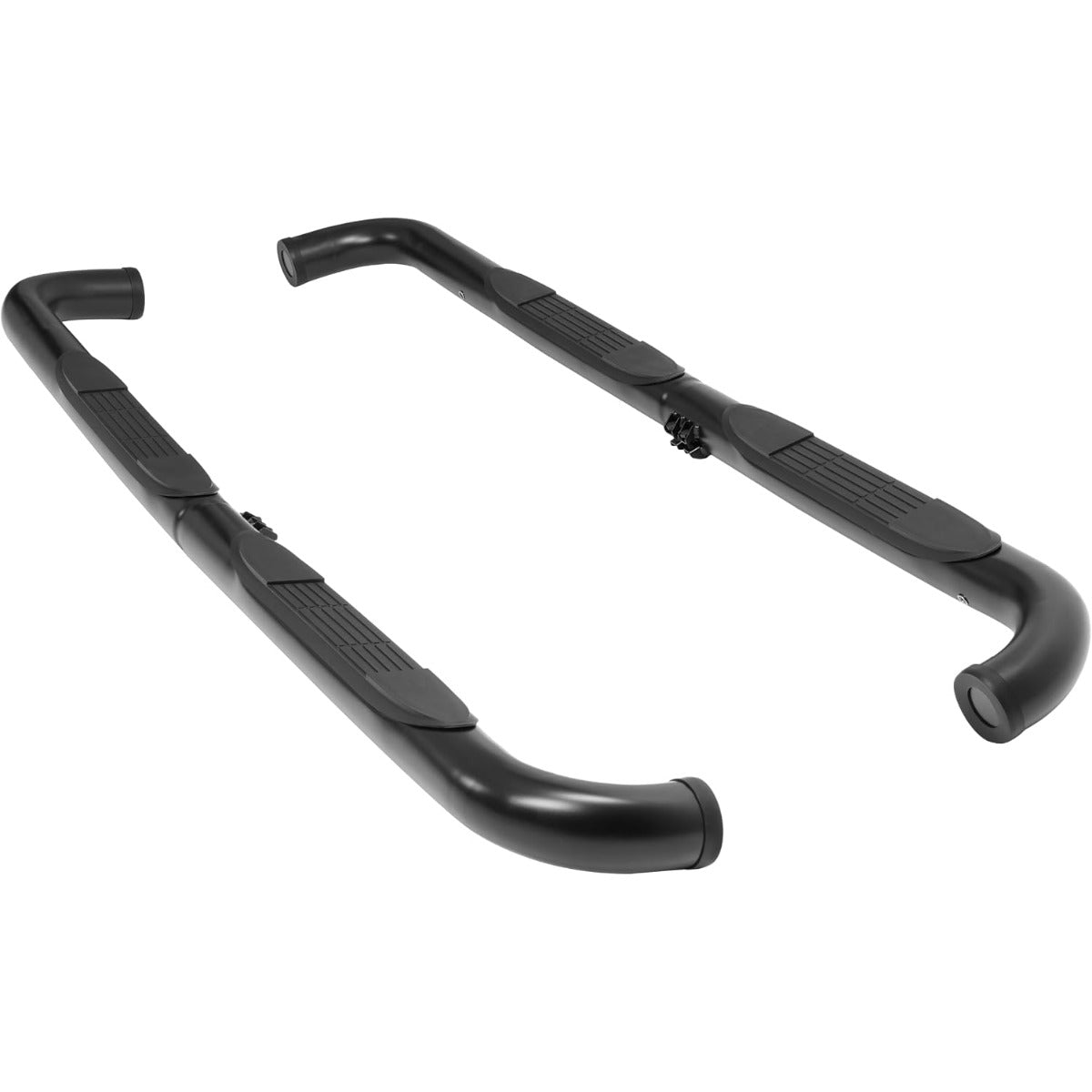 Running Boards Compatible with 2006-2010 Hummer H3 4-Door | Side Nerf Bars Running Boards Step Rails Steel+Plastic Powder Coated Black