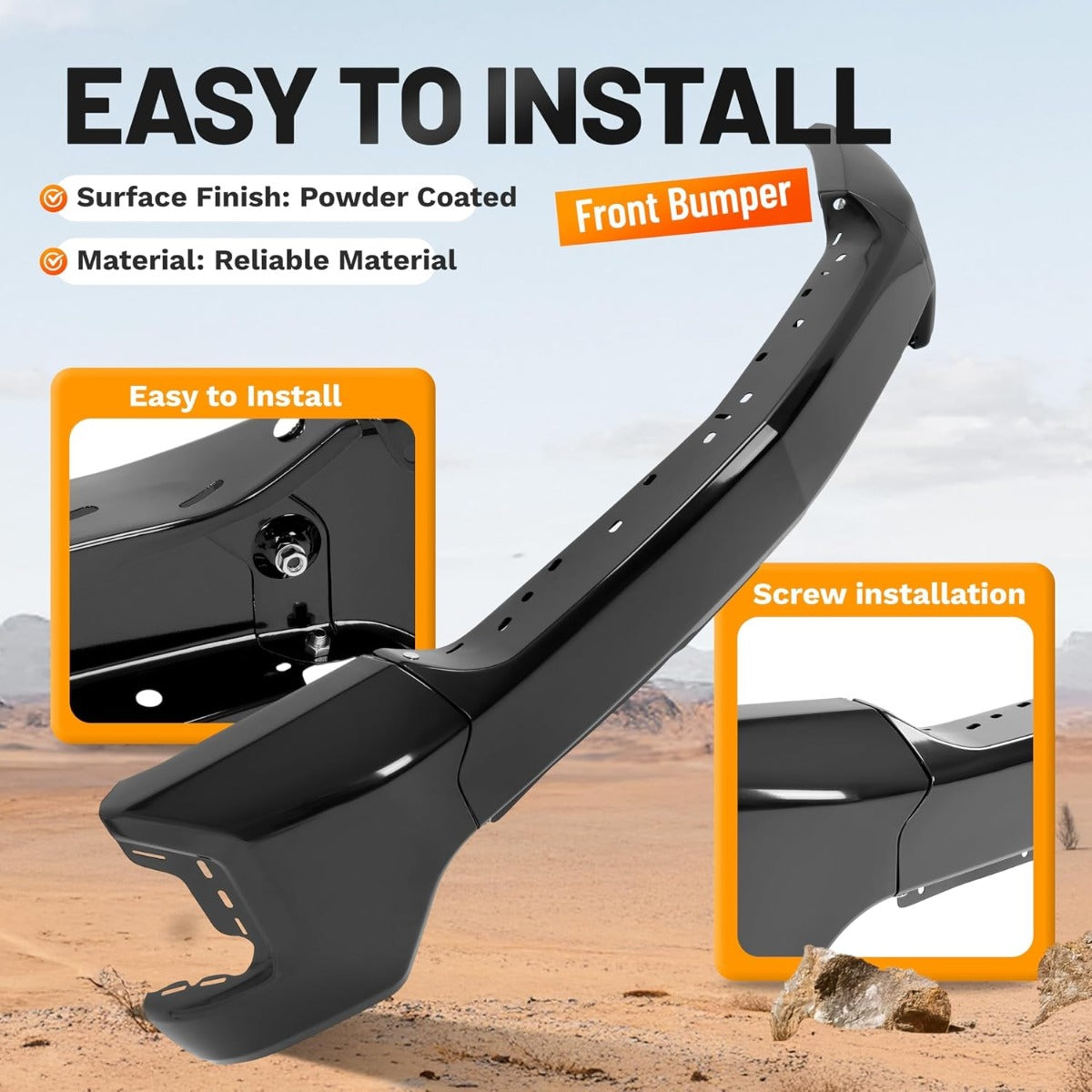 ALMULOO Front Bumper Face Bar 3Pcs Compatible with 2019-2022 Chevy Silverado 1500 W/O Park Assist Sensor Holes Replacement for GM1002875 84588804 Front Bumper Cover Steel Powder Coated Black
