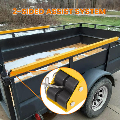 2-Sided Assist System Tailgate Utility Trailer Gate&Ramp w/ 12 to 24 Inch Height Side Rail 4 to 6 Feet Height Ramp Trailer Tailgate Ramp Lift Assist System Maximum 400 Lbs Load Capacity