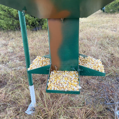 HECASA Steel 450LB Capacity Big Game Gravity Deer Feeder Galvanized Hunting w/o Foot Kit