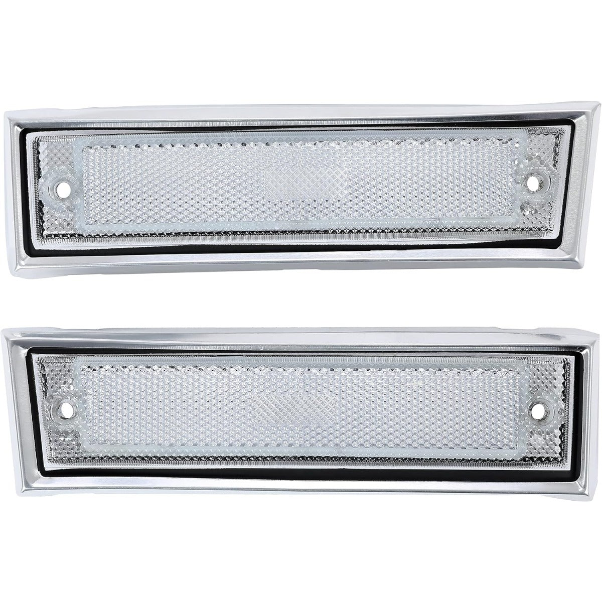 KUAFU Front Fender Side Marker Light Compatible with 1981-1991 Chevy/GMC C/K Series/Suburban/Blazer/Jimmy Replace for GM2551107 GM2550115 915558 915557 18120166 18120066 Bumper Side Lamp Clear Lens