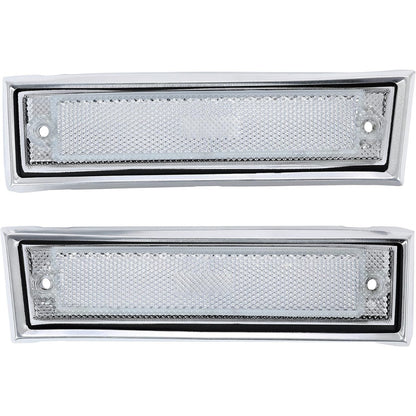 KUAFU Front Fender Side Marker Light Compatible with 1981-1991 Chevy/GMC C/K Series/Suburban/Blazer/Jimmy Replace for GM2551107 GM2550115 915558 915557 18120166 18120066 Bumper Side Lamp Clear Lens