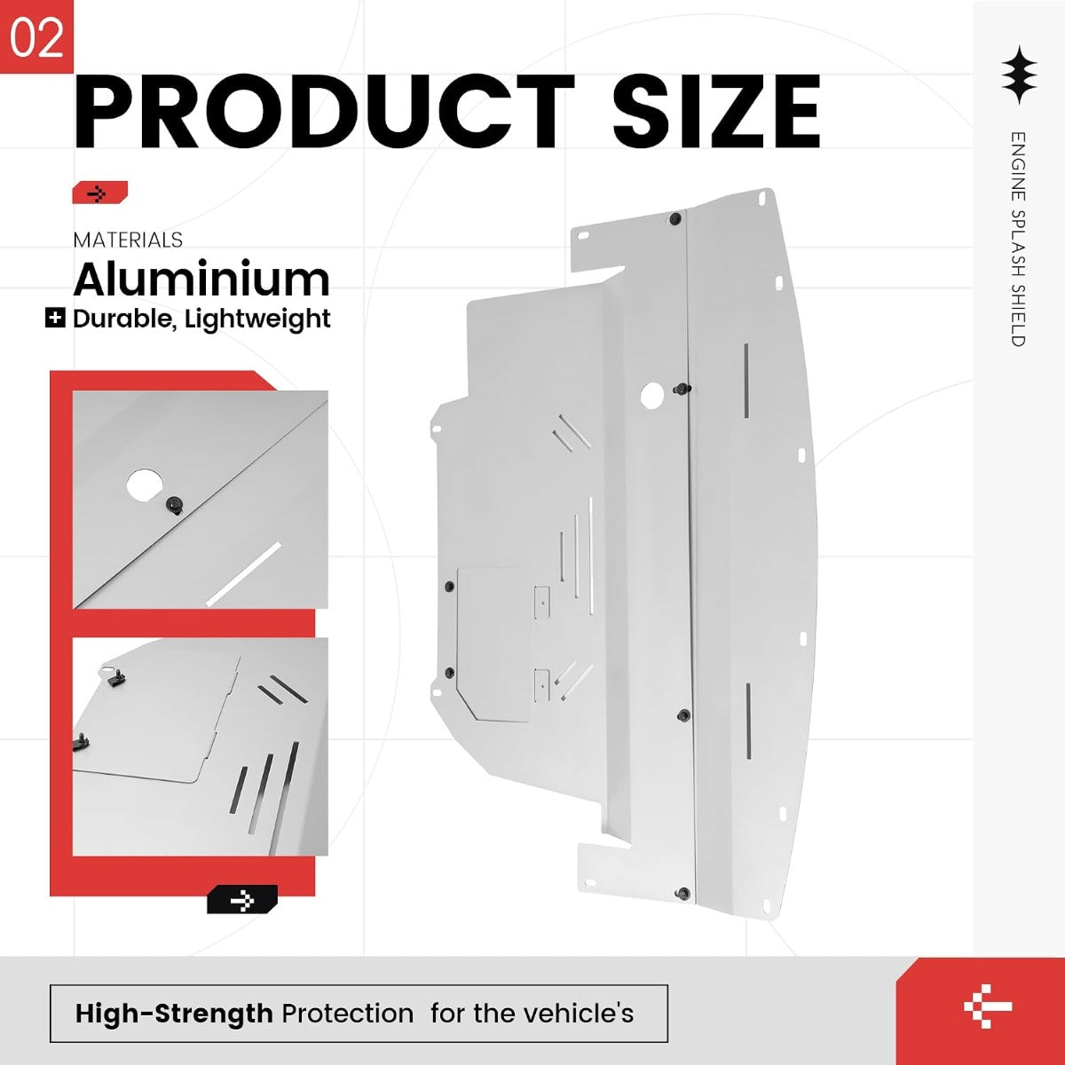 Engine Splash Shield Compatible with 2003-2009 Nissan 350Z 2003-2008 Infiniti G35 Aluminium Silvery Powder Coating Skid Plate Engine Cover Undercar Shield Guard