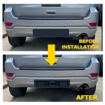 Class IV Trailer Hitch Receiver and Bezel Compatible with 2011-2022 Jeep Grand Cherokee Replacement for 82212180AC 82212180AD 3 Stages 2-inch Square Receiver (You Will Receive 2 Packages) LYAM-341-1+LYAM-341-3