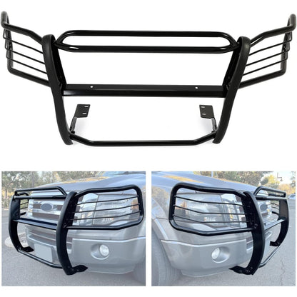Kojem Brush Guard Compatible with 2003-2017 Ford Expedition Steel Front Bumper Grill Grille Guard Protection Protector Black Power Coated