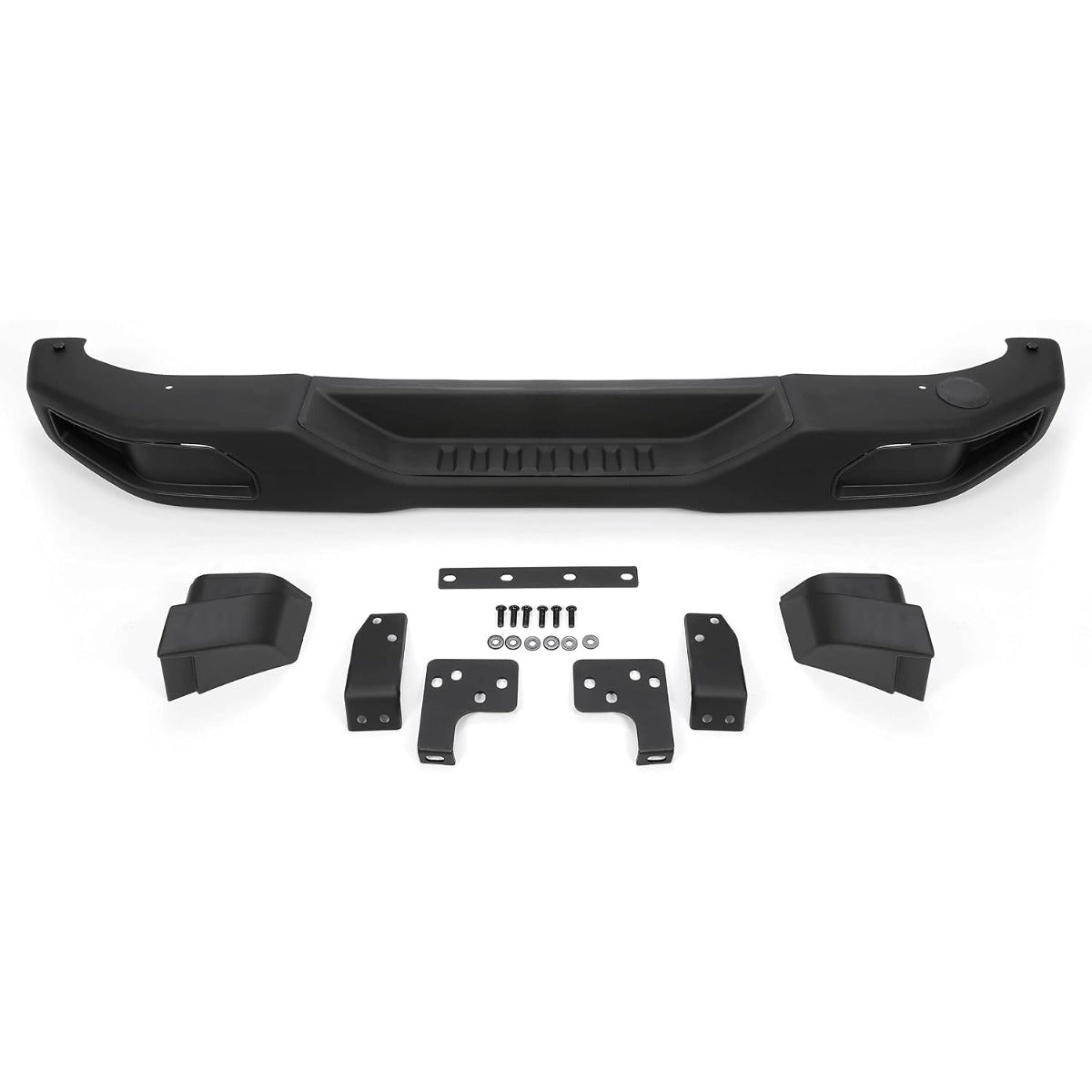 HECASA Rear Bumper Compatible with 2007-2018 Jeep Wrangler JK Replace 82213654 10th Anniversary Rubicon Edition Rear Guard Protector Plastic Steel Black