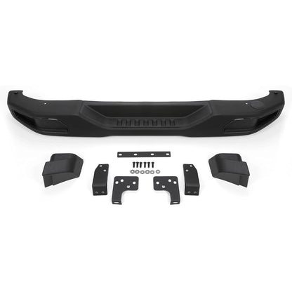 HECASA Rear Bumper Compatible with 2007-2018 Jeep Wrangler JK Replace 82213654 10th Anniversary Rubicon Edition Rear Guard Protector Plastic Steel Black