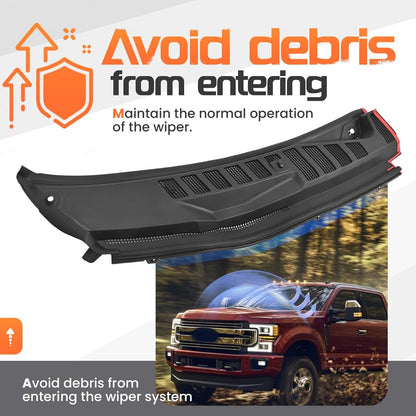 Windshield Wiper Cowl Panel Grille Compatible with 2017-2022 Ford F-250 F-350 F-450 F-550 Super Duty Replacement for HC3Z-25022A68-AA HC3Z-25022A68-AB Front Window Cover Insert Panel Right