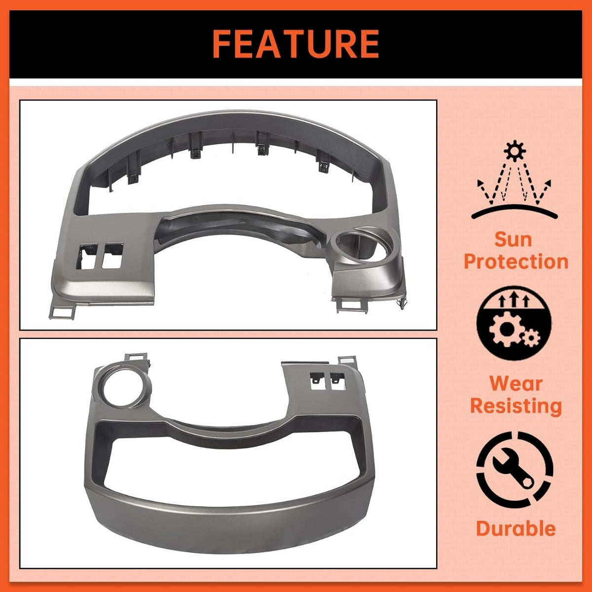 Dash Panel Bezel Trim Compatible with 2004-2006 Nissan Titan Armada Instrument Cluster Dashboard Gauge Cover 68240-7S000