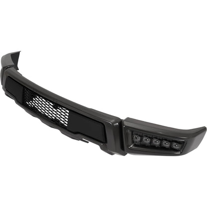 Front Bumper W/LED Fog Lights Compatible with 2009 2010 2011 2012 2013 2014 Ford F150 Crew/Extended Cab Pickup 4-Door/Standard Cab Pickup 2-Door Except Raptor Model, Raptor Style Bumper 3 Pcs