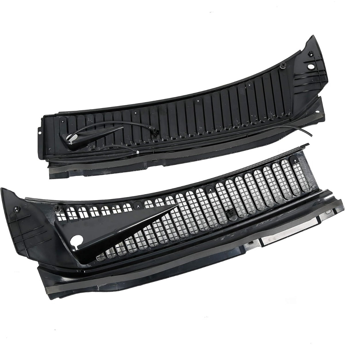 Windshield Wiper Cowl Vent Grille Cover Panels Kit Compatible With 1999-2007 F250 F350 Excursion(Driver&Passenger Side)-Replace Part# 3C3Z-25022A68-AAA & 4C3Z-25022A69-AAA