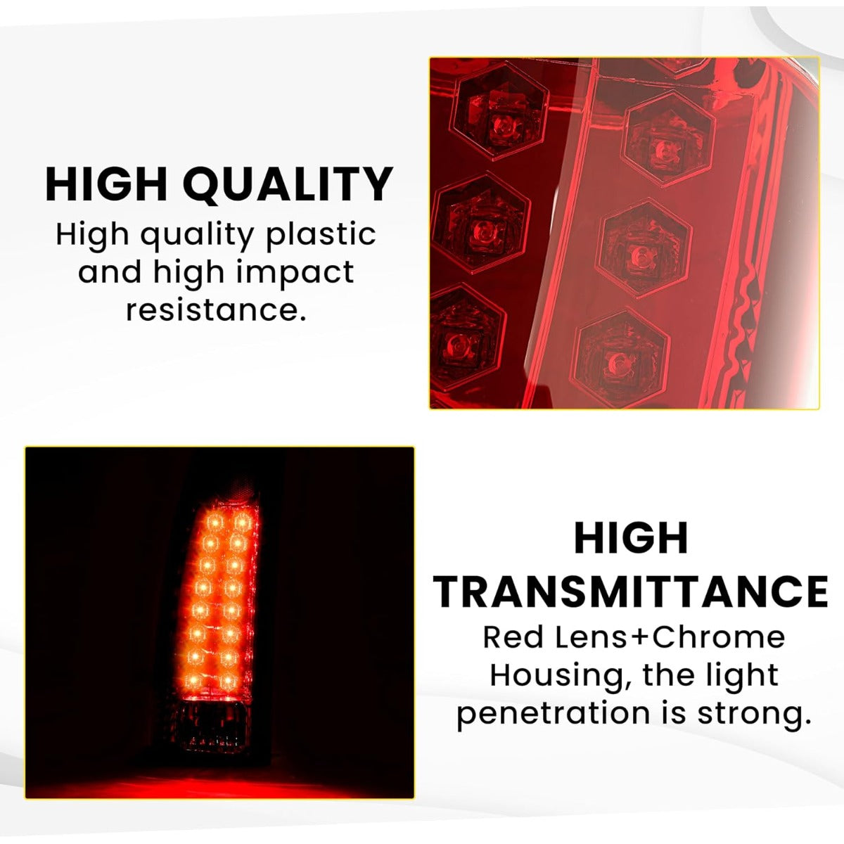 HECASA LED Tail Lights Compatible with 1988-2000 Silverado Suburban C/K