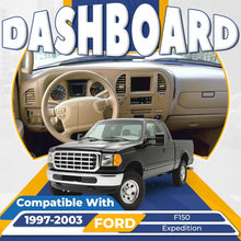 Dash Pad Bezel & Center Dash Radio Bezel Compatible with 1997-2003 Ford F150 Expedition Painted w/Air Vent ABS Plastic (Brown) Not Compatible with 4WD