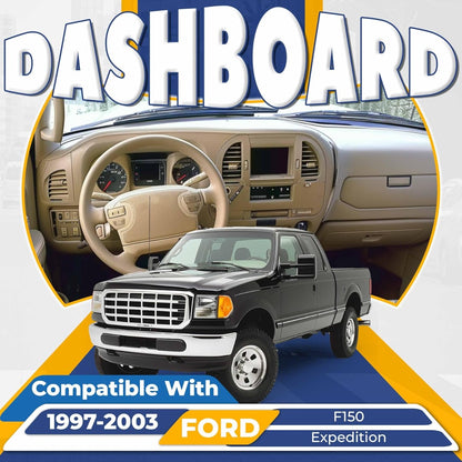 Dash Pad Bezel & Center Dash Radio Bezel Compatible with 1997-2003 Ford F150 Expedition Painted w/Air Vent ABS Plastic (Brown) Not Compatible with 4WD