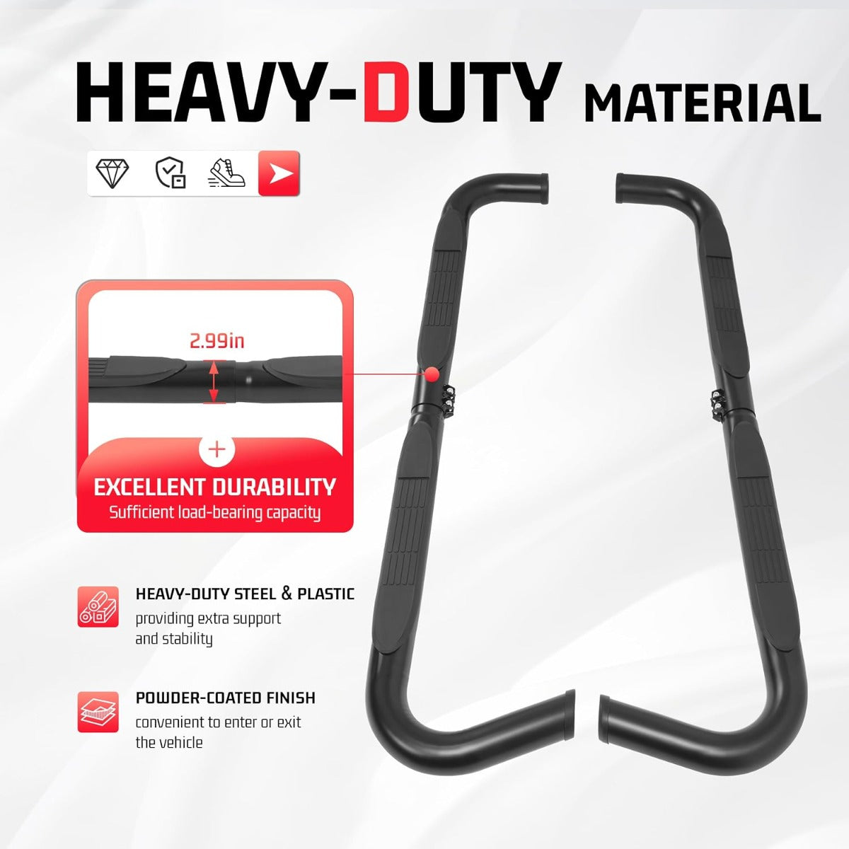ALMULOO Steps Compatible with Cherokee 4 Door Running Boards Step Bars