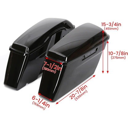 Pained Black Hard Saddlebags Saddle Bags   for 2014-2024 Harley Davidson Touring Models Street Road Glide Road King(W/O Hardware)