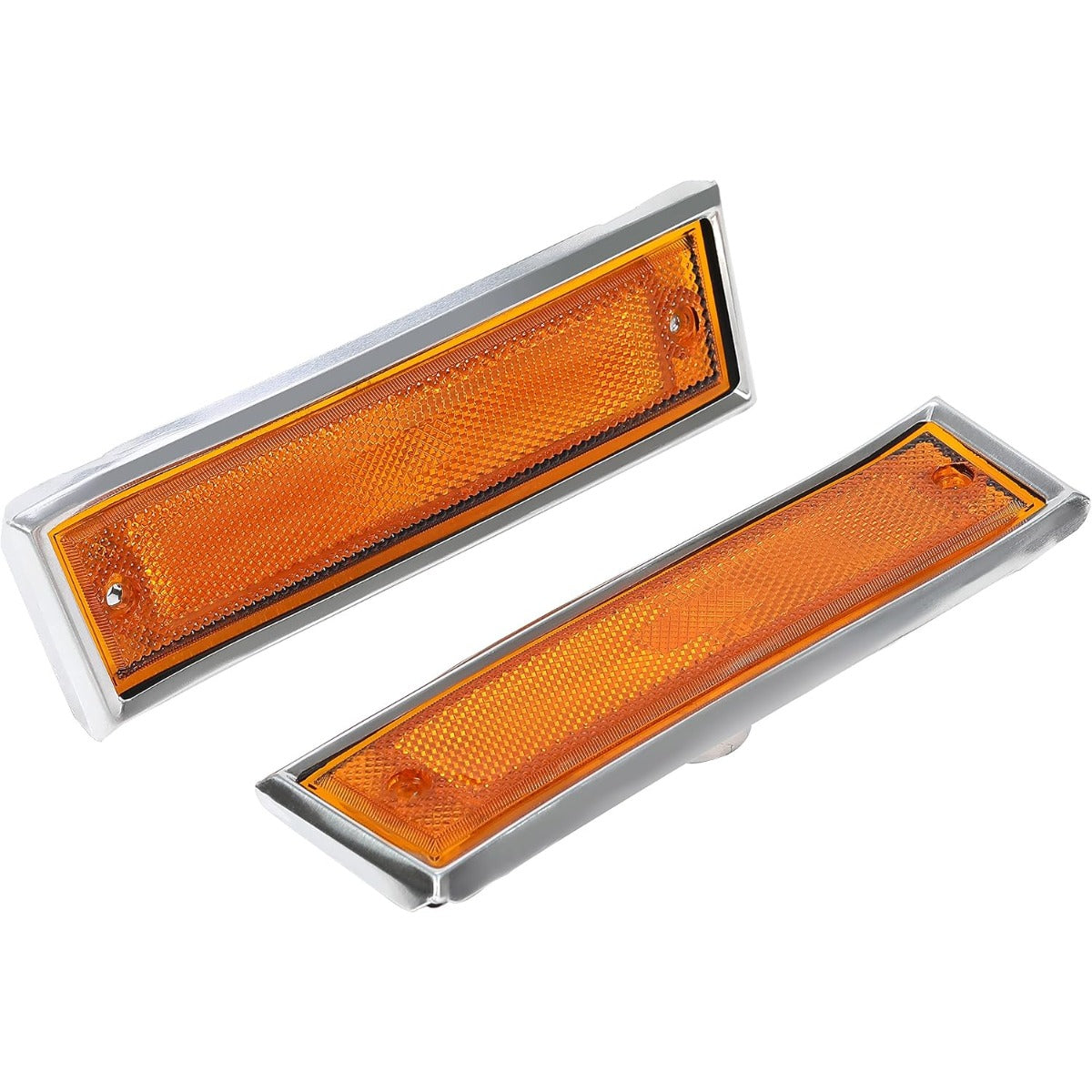 KUAFU Front Fender Side Marker Light Compatible with 1981-1991 Chevy/GMC C/K Series/Suburban/Blazer/Jimmy Replace for GM2551107 GM2550115 915558 915557 18120166 18120066 Bumper Side Lamp Amber Lens