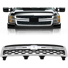 Front Bumper Grill Compatible with 2011-2014 Chevy Chevrolet Silverado GMC Sierra 2500 3500 HD 20966058 GM1200639 Bumper Hood Grille Chrome