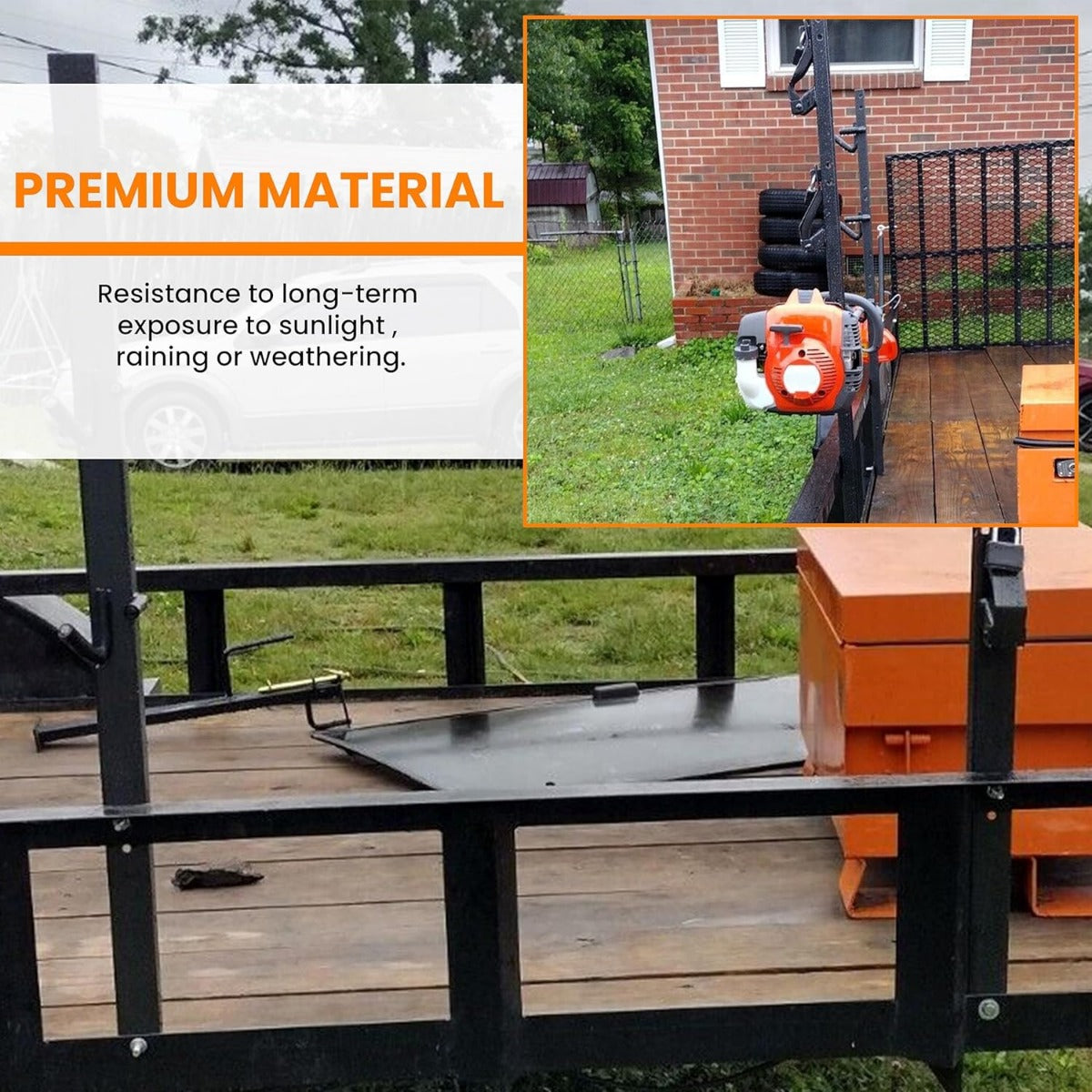 3 Place Weed Eater Rack Carrier Mount On Landscape Truck Trailer Enclosed Trimmer Rack Holder w/Lock Pair Steel Lockable LYA-064