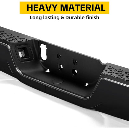 Rear Step Bumper Assembly Compatible with 2009-2022 Dodge RAM 1500 W/Dual & license lamp W/O Sensor Holes Replacement For CH1103123 Two Packages LYAM-364S-2A+LYAM-364S-2B