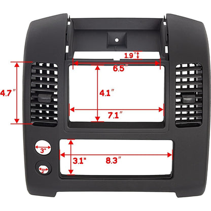 Center Dash Console Panel Trim Compatible with 2005-2020 Nissan Frontier Replacement for Part Number 68259-ZP16C, Matte Black