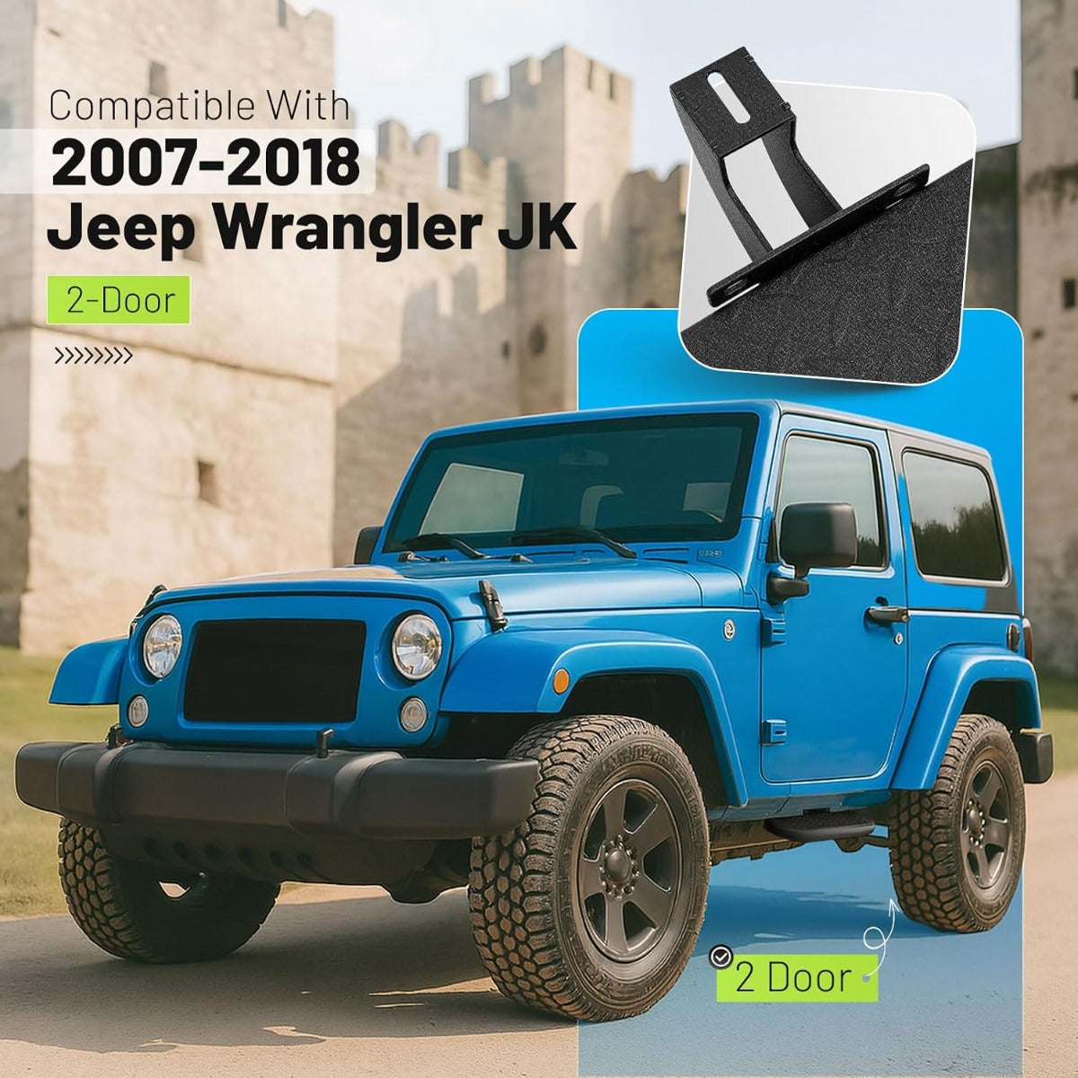 Rugged Steps Compatible with 2007-2018 Jeep Wrangler JK