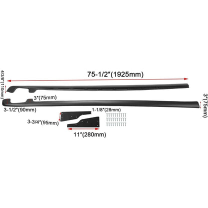 Side Skirts Extension Compatible with 2005-2013 Corvette C6 ZR1 Style Base Convertible 2-Door (05-13 Base Models) Painted Matte Black with Mud Flaps Rocker Panels Guard Body Kit Replacement