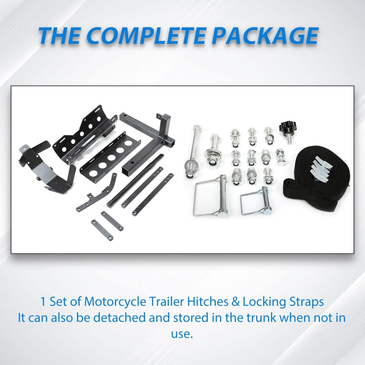 800LBS Motorcycle Trailer Hitch Scooter Hauler Mount Rack 2 Inches Motorcycle Tow Carrier Receiver Heavy Duty Steel LYA-043