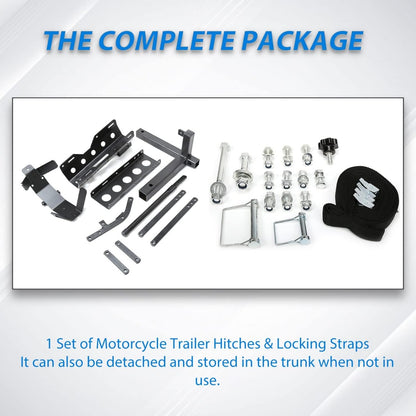 800LBS Motorcycle Trailer Hitch Scooter Hauler Mount Rack 2 Inches Motorcycle Tow Carrier Receiver Heavy Duty Steel LYA-043
