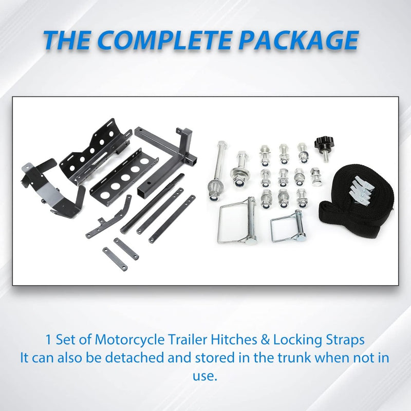 800LBS Motorcycle Trailer Hitch Scooter Hauler Mount Rack 2" Motorcycle Tow Carrier Receiver Heavy Duty Steel LYA-043